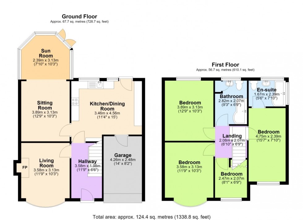 Floorplan for St. Austell Drive, Nottingham