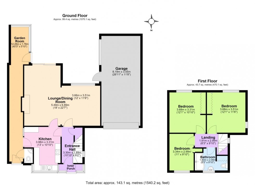 Floorplan for Highfields Close, Ashby-De-La-Zouch