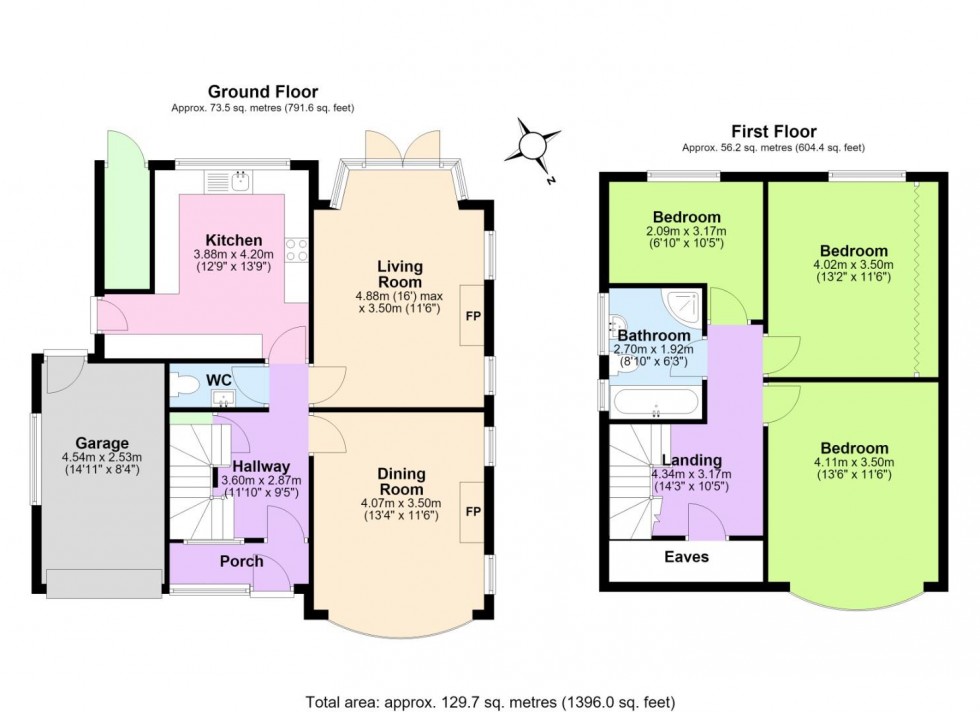 Floorplan for Dunster Road, West Bridgford, Nottingham