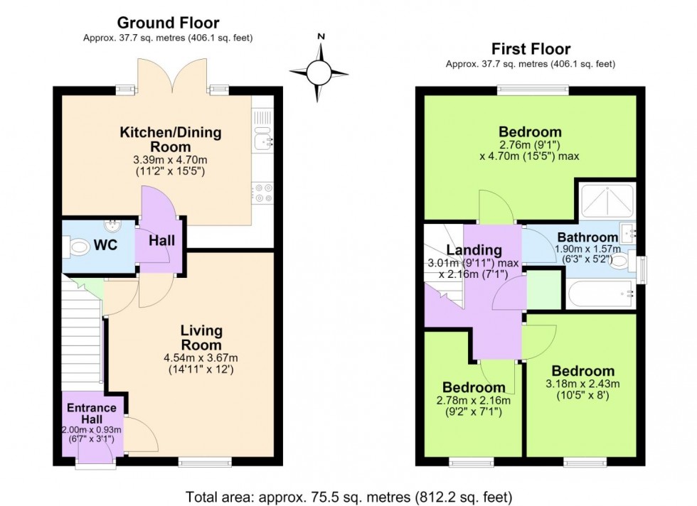 Floorplan for Catlow Street, Hugglescote, Coalville