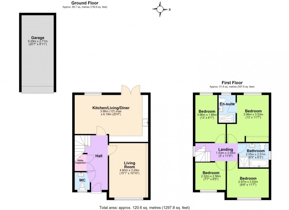 Floorplan for Lambert Gardens, Keyworth, Nottingham