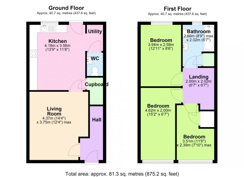 Floorplan for Lambert Gardens, Keyworth, Nottingham
