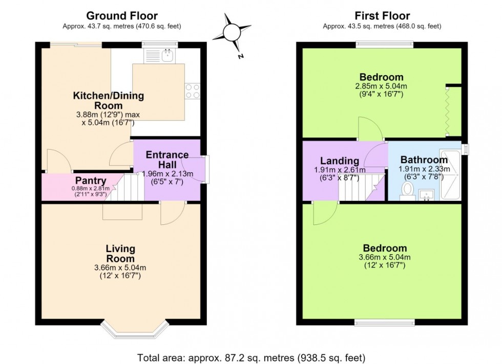 Floorplan for Langton Close, Whitwick, Coalville